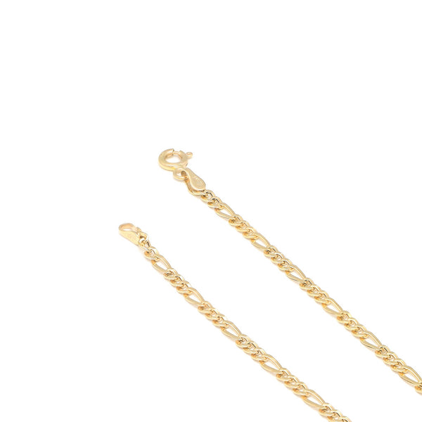 Pulsera de tres eslabones por uno en oro amarillo 14 kilates.