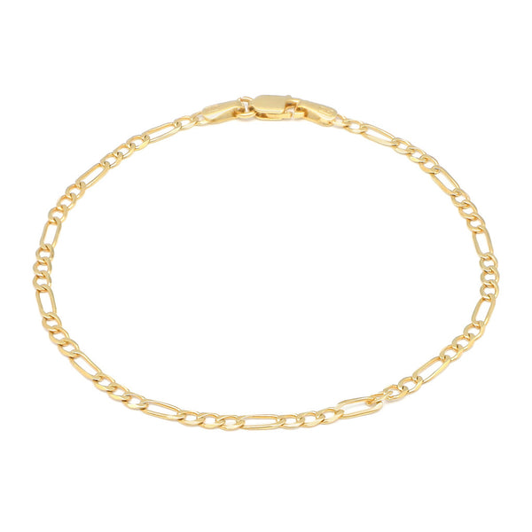 Pulsera de tres eslabones por uno en oro amarillo 14 kilates.