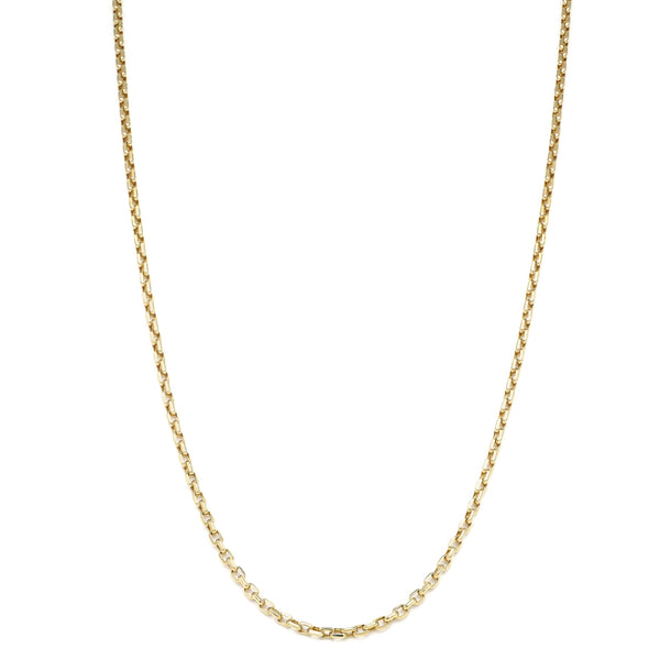 Collar eslabón cruzado en oro amarillo 14 kilates.