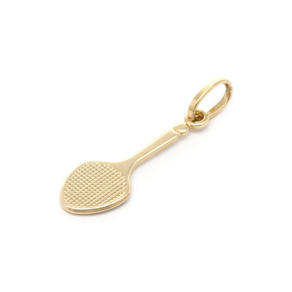 Dije diseño especial motivo raqueta en oro amarillo 14 kilates.