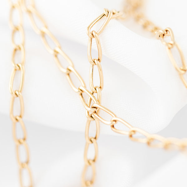 Collar eslabón encontrado en oro amarillo 14 kilates.