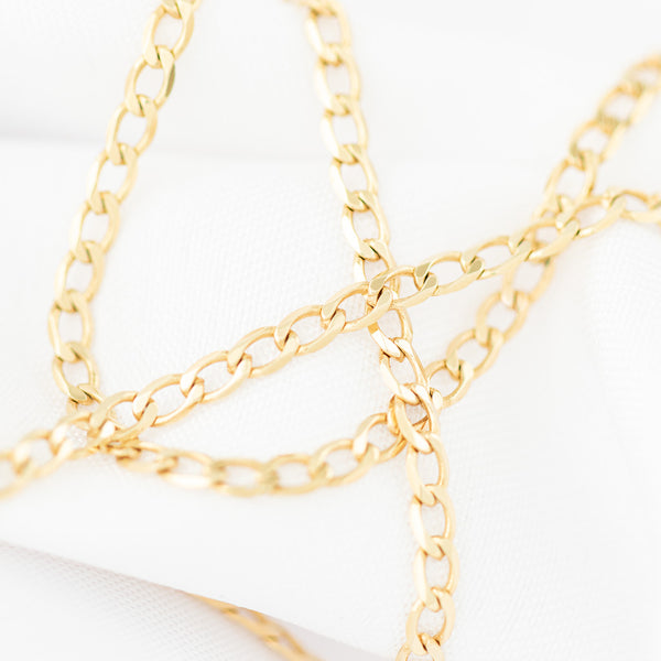 Collar eslabón encontrado en oro amarillo 14 kilates.