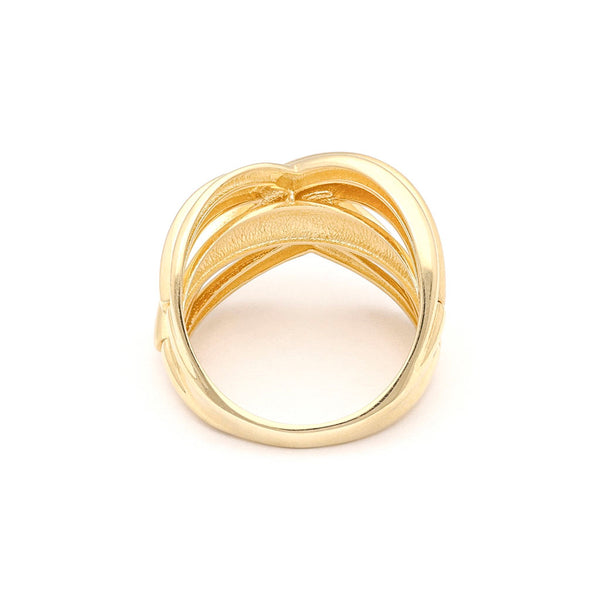Anillo estilizado en oro amarillo 14 kilates.