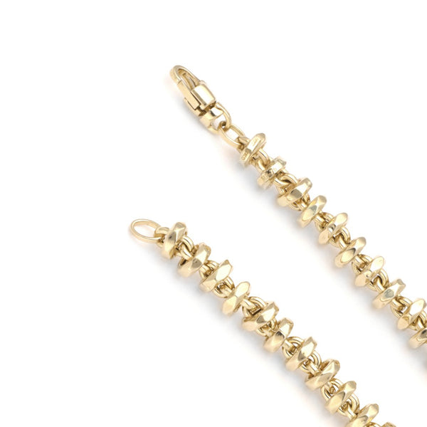 Pulsera eslabón articulado en oro amarillo 14 kilates.