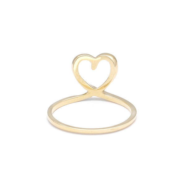 Anillo ondulado motivo corazón en oro amarillo 14 kilates.