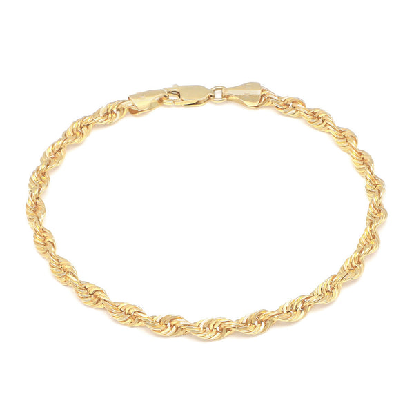 Pulsera eslabón torzal en oro amarillo 14 kilates.