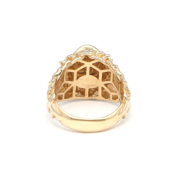 Anillo diseño especial motivo rosa en oro amarillo 14 kilates