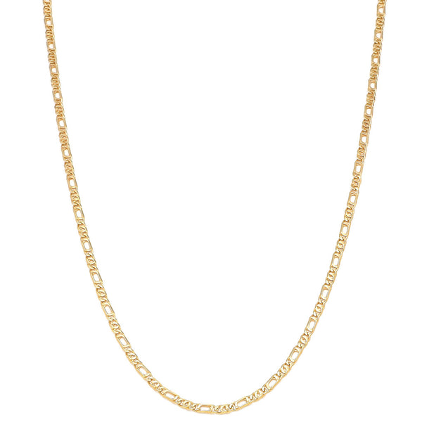 Collar eslabón combinado en oro amarillo 14 kilates.