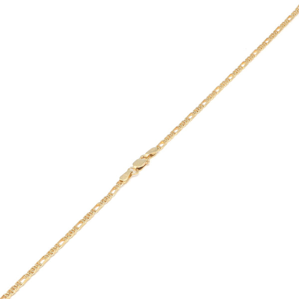 Collar eslabón combinado en oro amarillo 14 kilates.