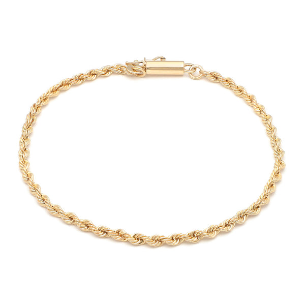 Pulsera eslabón torzal en oro amarillo 14 kilates.