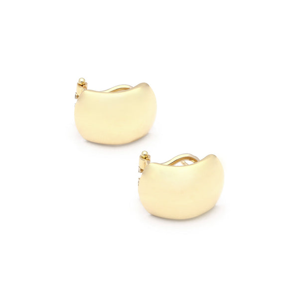 Aretes lisos en oro amarillo 14 kilates.
