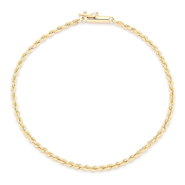Pulsera eslabón torzal en oro amarillo 14 kilates.
