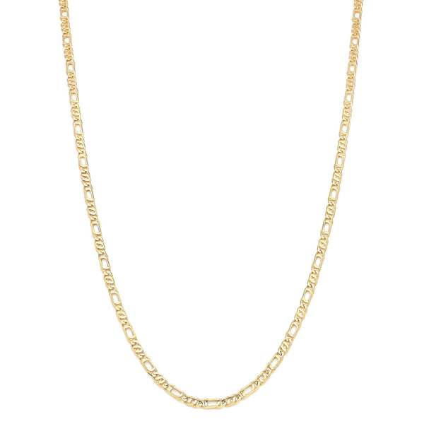 Gargantilla eslabón combinado en oro amarillo 14 kilates.