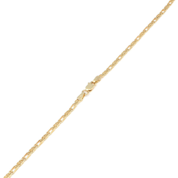 Gargantilla eslabón combinado en oro amarillo 14 kilates.