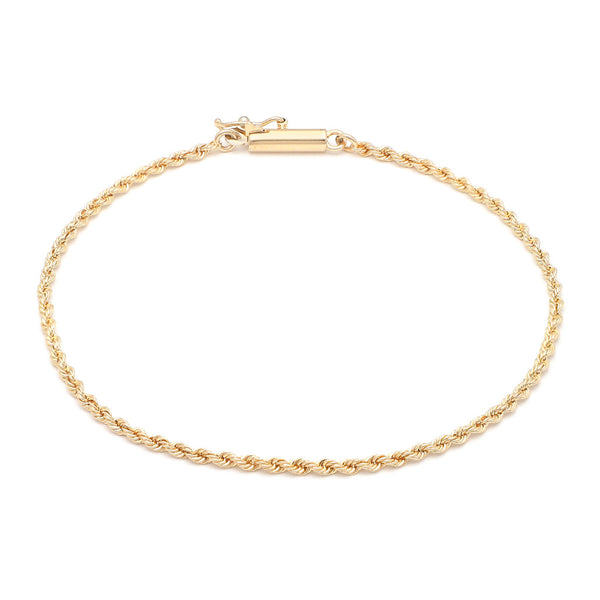 Pulsera eslabón torzal en oro amarillo 14 kilates.