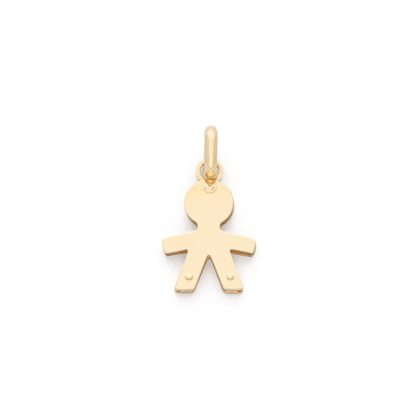 Dije diseño especial motivo niño en oro amarillo 14 kilates.