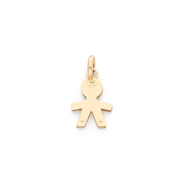 Dije diseño especial motivo niño en oro amarillo 14 kilates.