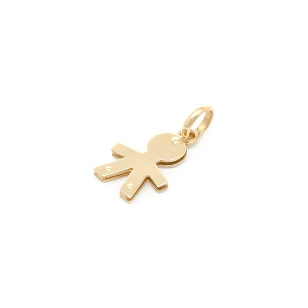 Dije diseño especial motivo niño en oro amarillo 14 kilates.