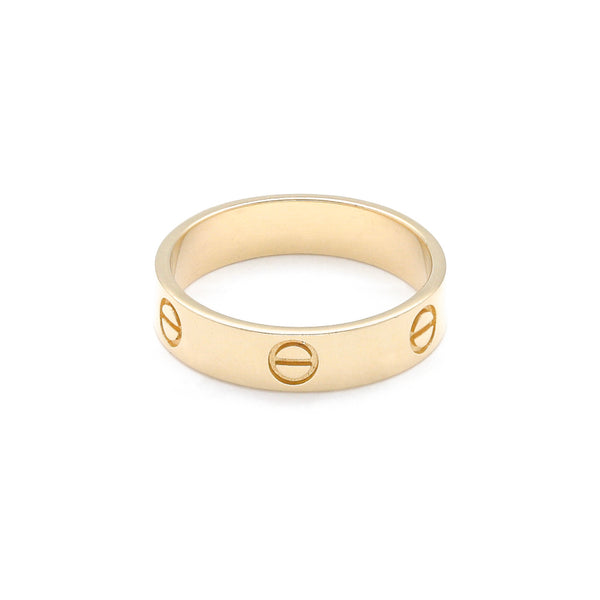 Argolla diseño especial motivo tornillos en oro amarillo 14kilates.