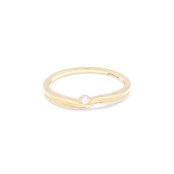 Anillo de compromiso con sintético en oro amarillo 14 kilates.