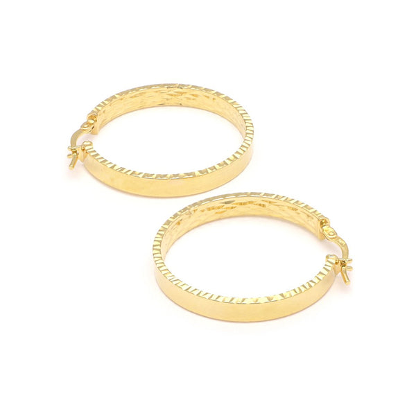 Arracadas lisas en oro amarillo 14 kilates.