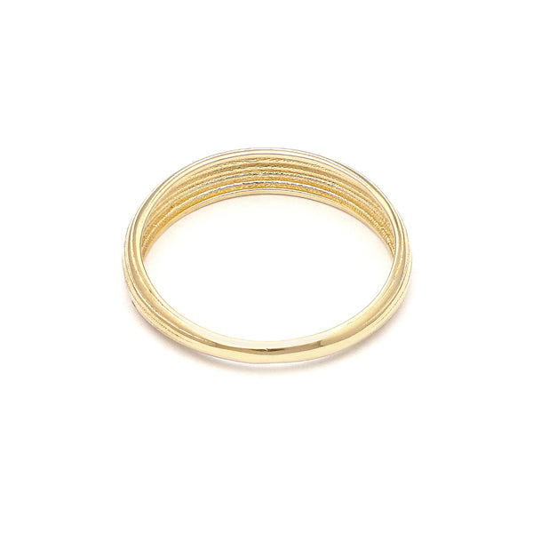 Anillo acanalado en oro amarillo 14 kilates.