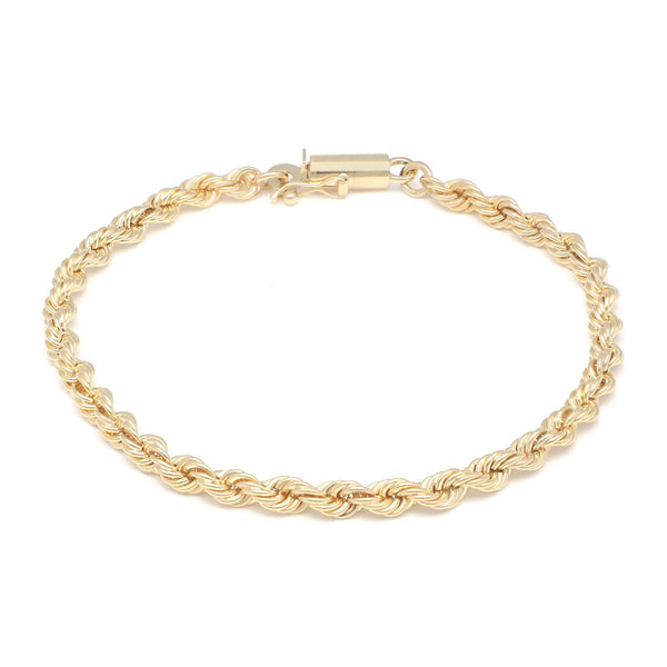 Pulsera eslabón torzal en oro amarillo 14 kilates.