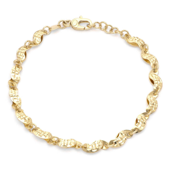 Pulsera eslabón articulado en oro amarillo 14 kilates.