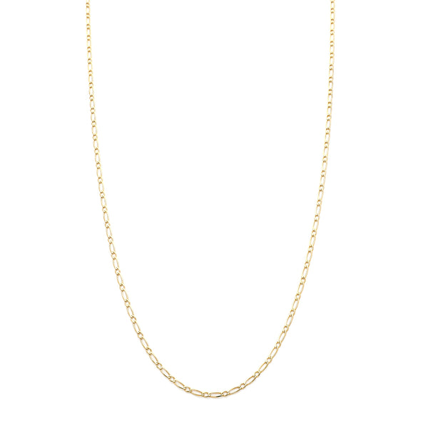 Gargantilla eslabón combinado en oro amarillo 14 kilates.