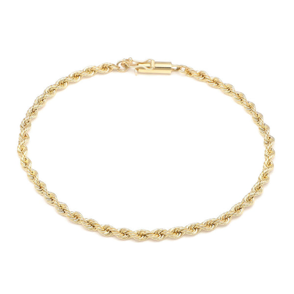 Pulsera eslabón torzal en oro amarillo 14 kilates.