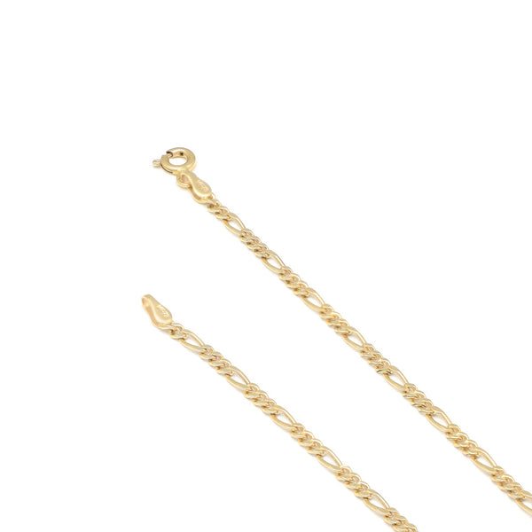 Pulsera de tres eslabones por uno en oro amarillo 14 kilates.