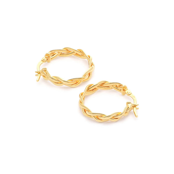 Arracadas trenzadas en oro amarillo 14 kilates.