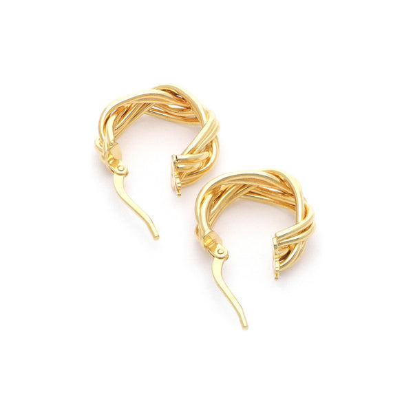 Arracadas trenzadas en oro amarillo 14 kilates.