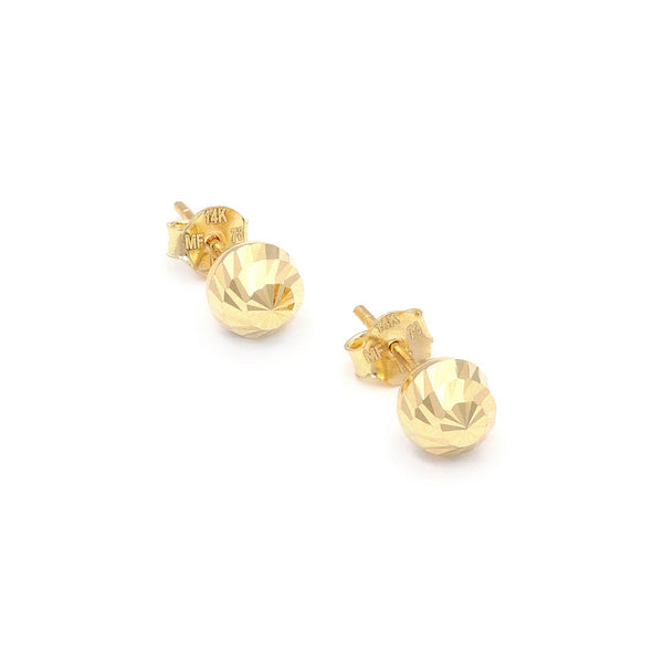 Aretes diseño especial motivo esfera en oro amarillo 14 kilates.