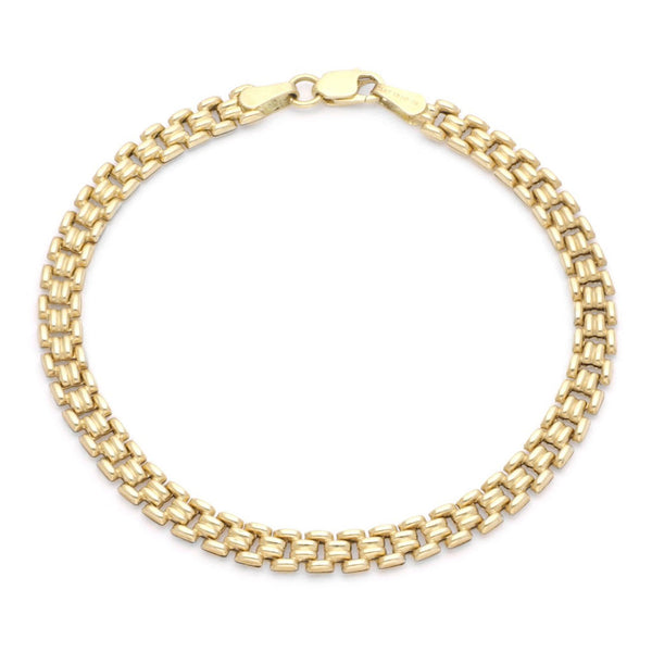 Pulsera eslabón articulado en oro amarillo 14 kilates.