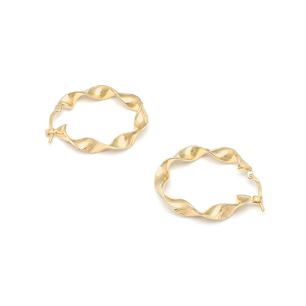 Arracadas torzal en oro amarillo 14 kilates.