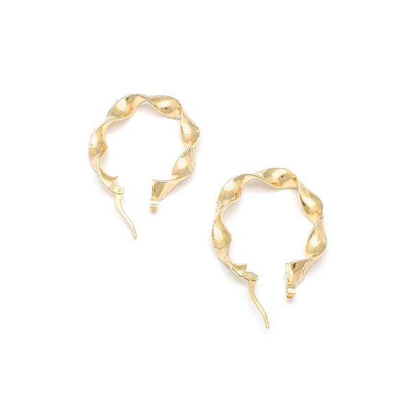 Arracadas torzal en oro amarillo 14 kilates.