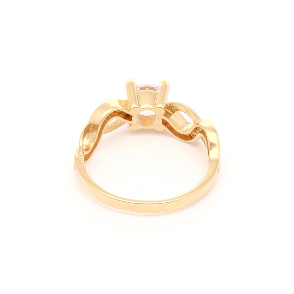 Anillo de compromiso con circonias en oro amarillo 14 kilates.