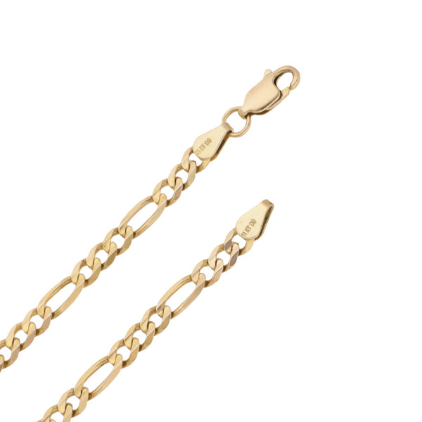 Collar de tres eslabones por uno en oro amarillo 14 kilates.