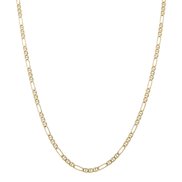 Collar eslabón combinado en oro amarillo 14 kilates.