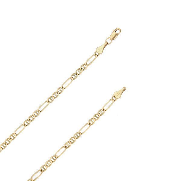Collar eslabón combinado en oro amarillo 14 kilates.