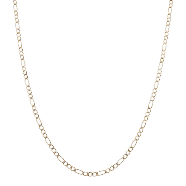 Collar de tres eslabones por uno en oro amarillo 14 kilates.