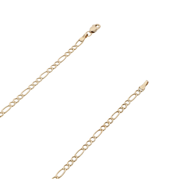 Collar de tres eslabones por uno en oro amarillo 14 kilates.