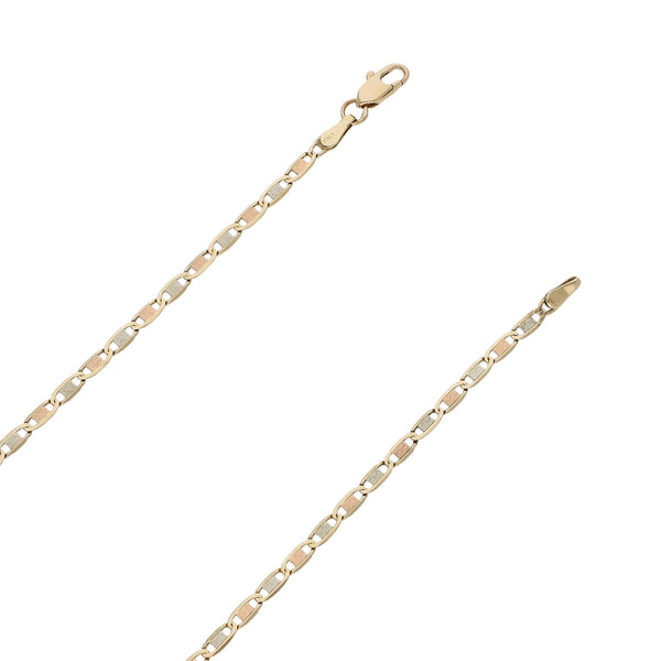 Collar eslabón nudo marino en oro tres tonos 14 kilates.
