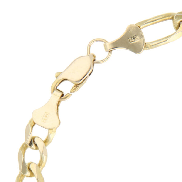 Pulsera de tres eslabones por uno en oro amarillo 14 kilates.