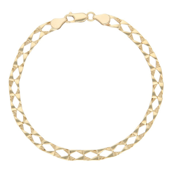 Pulsera eslabón encontrado en oro amarillo 14 kilates.