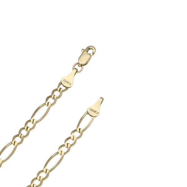 Collar de tres eslabones por uno y crucifijo en oro dos tonos 14 kilates.