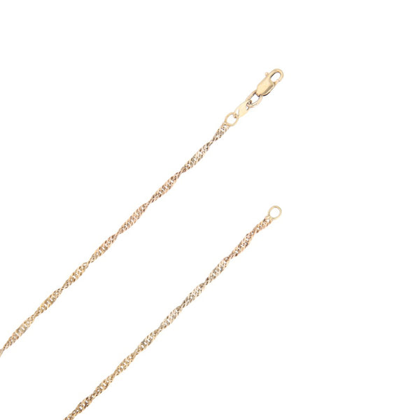 Collar eslabón torzal en oro tres tonos 14 kilates.
