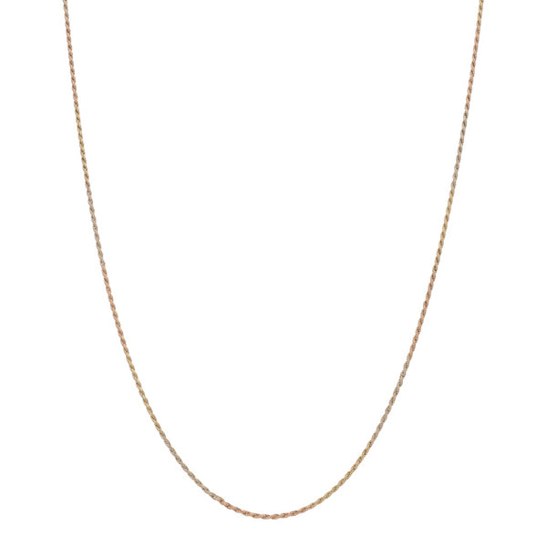 Collar eslabón torzal en oro tres tonos 14 kilates.