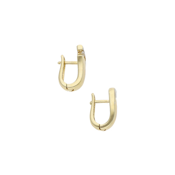 Arracadas articuladas con circonia en oro amarillo 14 kilates.